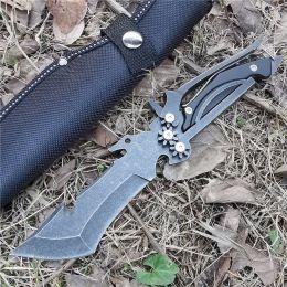 Mechanical Tools Knife Vehicle Camping Meat Cutting Straight Knife (Color: Black)